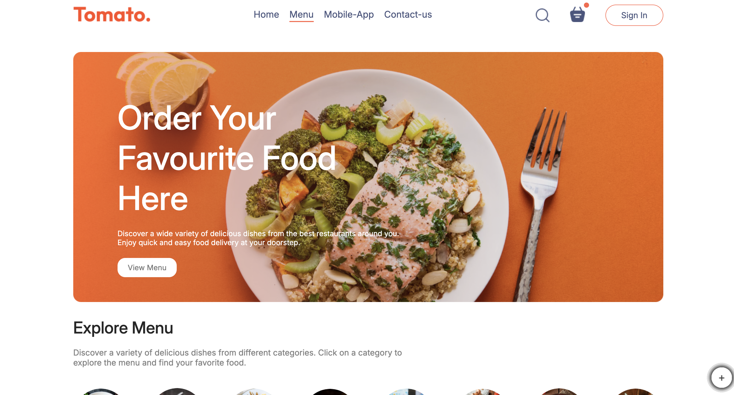 Food Delivery Website - Frontend